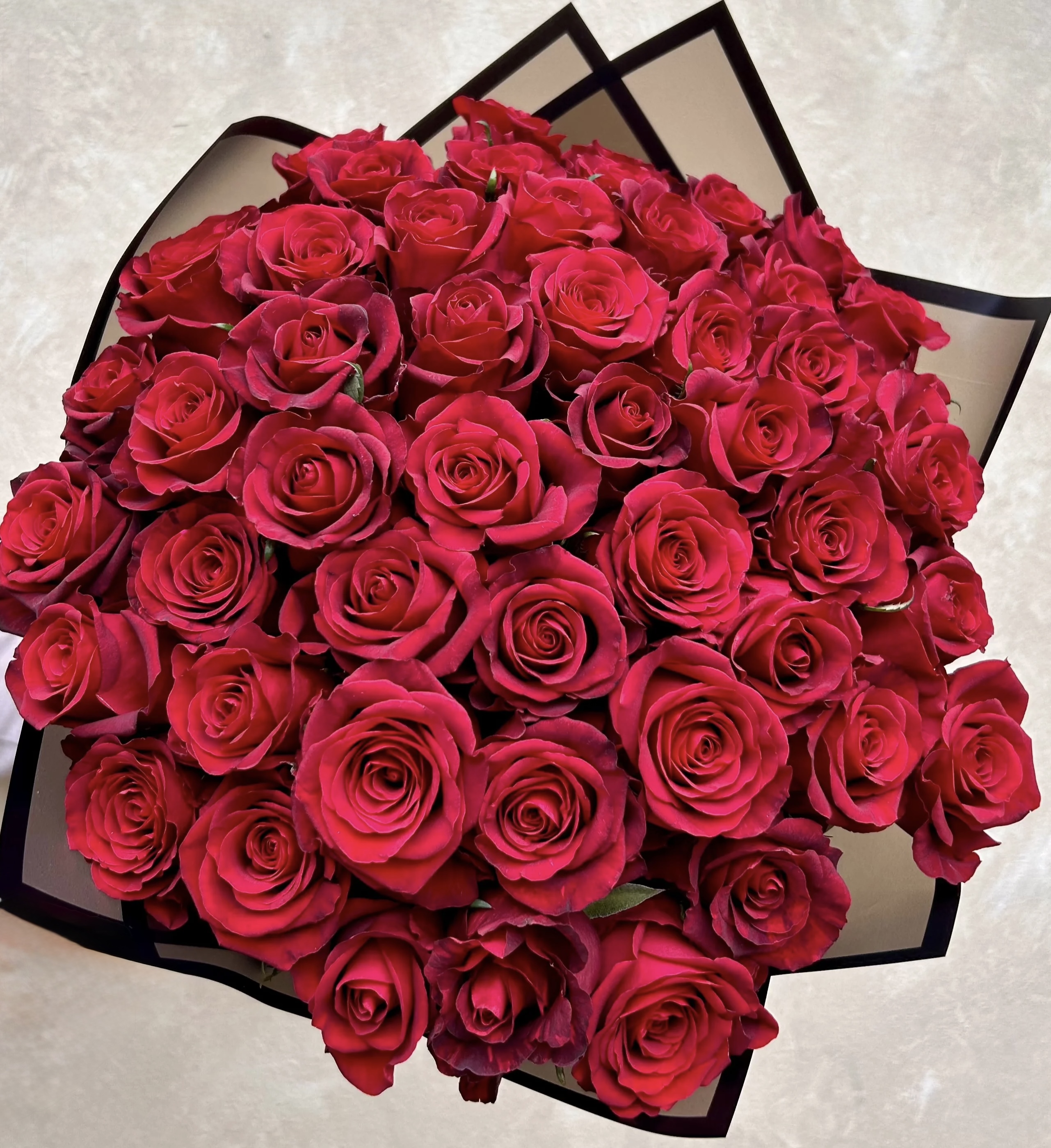 a bouquet of red roses